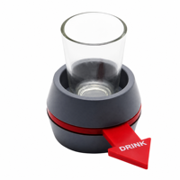 Jeu de verres à shot rotatifs 'Spin the Shot' avec flèche et verre personnalisables en couleur, jeu de boisson pour fêtes et bars, vente en gros