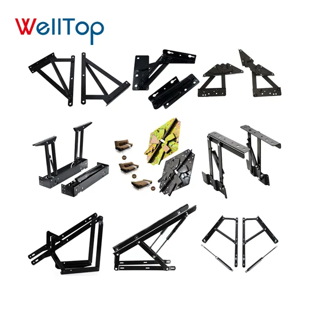 WELLTOP-bisagra ajustable de Metal para sofá cama, mecanismo plegable de almacenamiento para muebles, ahorro de espacio, resorte de Gas