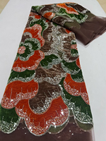Tissu en dentelle de velours brodé de perles et de sequins NI.AI 2026 de luxe pour mariage et fête, idéal pour la dentelle de velours nigériane
