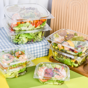 Tùy chỉnh 24 oz rõ ràng <span class=keywords><strong>Pet</strong></span> rPet rõ ràng dùng một lần vỏ sò nhựa bao bì thực phẩm Khay trái cây salad container - Product Image 3