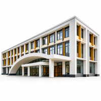Kit complet de construction scolaire : salles de classe, couloirs, escaliers, charpentes, bardage de toiture, assemblage boulonné fabriqué en usine, montage rapide et facile.