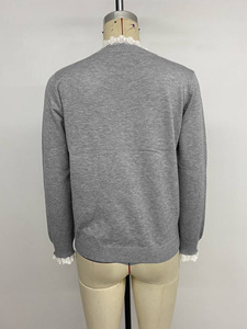 Prettysteps 2025 Mùa Thu/Mùa Đông mới đến của phụ nữ thanh lịch cổ điển ren Cardigan-lỏng phù hợp với & màu khối thiết kế - Product Image 6