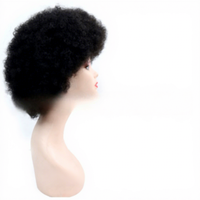 Perruque Afro Courte Bouclée et Volumineuse pour Femmes Africaines, Cheveux Noirs Naturels, Synthétique Faite à la Machine en Fibre Haute Température