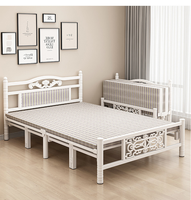 Lit pliant en métal moderne et minimaliste, vente en gros d'usine, pour usage domestique, chambre à louer, silencieux, style colonne romaine, dortoir, simple/double
