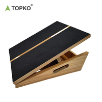TOPKO Planche d'étirement des mollets inclinable réglable en bois de haute qualité pour l'exercice physique