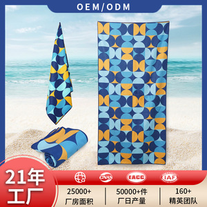 ผ้าเช็ดตัวชายหาดไมโครไฟเบอร์ 70x140 ซม. ลายกราฟิก แห้งเร็ว สำหรับว่ายน้ำ ฟิตเนส และใช้บนชายหาด - Product Image 5