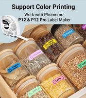 Pencetak Label pita Mini Pembuat Label perekat Phomemo P12 & P12 Pro mesin cetak stiker Label biru gigi untuk hadiah