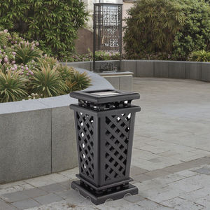 Cubo <span class=keywords><strong>de</strong></span> <span class=keywords><strong>basura</strong></span> ecológico para exteriores calado artístico-Cubo <span class=keywords><strong>de</strong></span> <span class=keywords><strong>basura</strong></span> <span class=keywords><strong>de</strong></span> pirámide cuadrado con Cenicero integrado, acabado recubierto <span class=keywords><strong>de</strong></span> polvo - Product Image 5