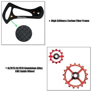 KACTUS 18TSRX desviador trasero de cerámica de fibra de carbono 12T - 18T polea guía rueda MTB bicicleta de carretera accesorios para <span class=keywords><strong>SRAM</strong></span> X1 XX1 GX <span class=keywords><strong>NX</strong></span> - Product Image 4