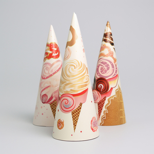 Dùng Một Lần Bán Buôn Tùy Chỉnh In Giấy Ice Cream <span class=keywords><strong>Cone</strong></span> Tay Áo Waffle <span class=keywords><strong>Cone</strong></span> Cup Bao Bì Với Logo - Product Image 2