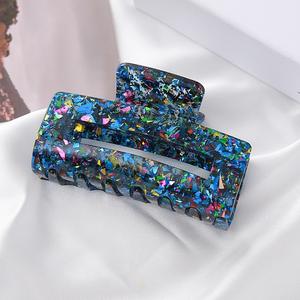 Pinces à cheveux élégantes en acrylique haut de gamme, style coréen, carrées, à sequins scintillants, pinces crocodiles pour femmes, idéales pour les soirées - Product Image 6