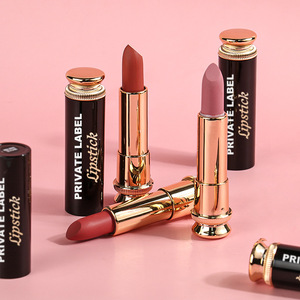 Sang Trọng Container Với Màu Đen Vàng Vegan Khỏa Thân Hữu Cơ <span class=keywords><strong>Matte</strong></span> Son Môi Biểu Tượng Tùy Chỉnh Vegan Satin Son Môi - Product Image 1