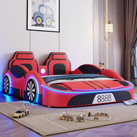 Gepolstertes Luxuriöses Weißes Kunststoffrahmen PU-Leder Kinderbett Modernes Schlafzimmermöbel Sicherheitsbettset