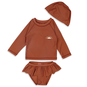 <span class=keywords><strong>Maillot</strong></span> de <span class=keywords><strong>bain</strong></span> à manches longues pour bébé <span class=keywords><strong>fille</strong></span>, ensemble 3 pièces, protection solaire UPF 50+, avec chapeau et bikini à volants, pour l'été - Product Image 3