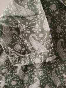 Nuevo Conjunto de Pijama de Algodón Estampado Tejido Elegante para Mujer, 100% Algodón, Verano, Primavera, Lujo - Product Image 4