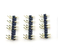 YZTECH Conector Macho de Paso DIN 2.54mm, Doble Fila, Ángulo Recto, SQ0.64mm H1.5/2.0/2.5mm 1101R-2*10P, Nylon para PCB