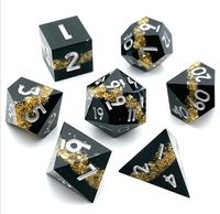 Jeu de dés polyédriques bleu-noir pour D&D, 7 dés métalliques, Dragon, Donjons, Jeu de rôle, Écologique, Fait main, Jeu de société