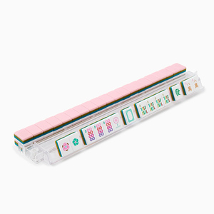 Luxury Modern Foldable Customized 160 Blush Pink Hand-painted Acrylic OMM American <b>Mahjong</b> Tile <b>Set</b> - Product Image 4