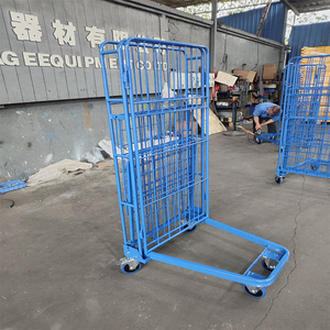 Conteneur <span class=keywords><strong>de</strong></span> stockage pliable personnalisable pour la logistique d'entrepôt, chariot à roulettes à 4 côtés, empilable, avec roues - Product Image 6