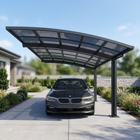 Abri de voiture en aluminium à double auvent économique pour stationnement de voitures avec système de toiture compatible solaire – Carport solaire