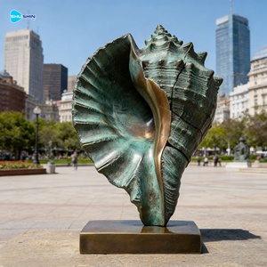 Sculptures d'art abstrait en bronze sur mesure, sculptures de coquillages en bronze pour la décoration intérieure du salon - Product Image 2