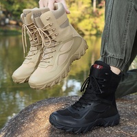 Bottes de terrain montantes pour hommes grande taille, ultra-légères, en nylon et cuir, antidérapantes, pour l'hiver et le désert