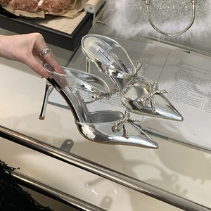 2023 Summer Collection Women's Fashion Butterfly-knot Shallow Mules <b>Pointed</b> <b>Toe</b> Slippers <b>Flat</b> High Slides for Warm Weather - Product Image 5