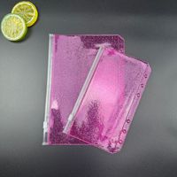 Pochettes de classeur A5 A6 A7 à 6 trous, enveloppes budgétaires sans fermeture éclair, organiseur de documents, pochettes de classeur à ouverture latérale en PVC pailleté
