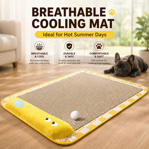 Tapis rafraîchissant en rotin pour animaux de compagnie, lit respirant pour chien, <span class=keywords><strong>coussin</strong></span> rafraîchissant d'été pour <span class=keywords><strong>chat</strong></span>, anti-éclats, sans moisissure, antidérapant, <span class=keywords><strong>coussin</strong></span> de couchage pour animaux - Product Image 1