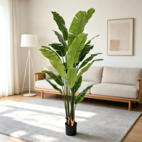 JOLAMIRA Plante Artificielle Bananier du Voyageur, Grande Plante d'Intérieur de Luxe Léger pour Salon, Style Nordique, en PE+Fer, Écologique
