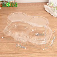 24 contenants jetables pour gobelets et gâteaux Dessert Pâtisserie Muffin Cupcake Box Tall Dome Clear PET Plastic Hinged Lid Cupc