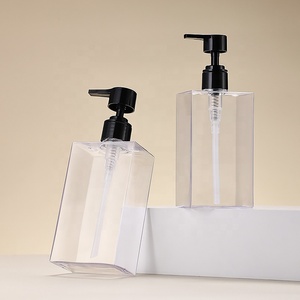 Contenitori Quadrati in Plastica da <span class=keywords><strong>100</strong></span> e 200 <span class=keywords><strong>ml</strong></span> per <span class=keywords><strong>Shampoo</strong></span> e Lozione Corpo con Pompa Dosatrice, Personalizzazione Disponibile - Product Image 3