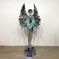 Statue de femme sexy en métal populaire, grande sculpture de robot sexy Sorayama, décoration de bar