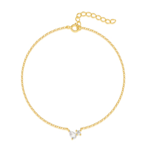 Pulsera con Colgante de Flor de Circonio y Mariposa de Lujo con Gota de Agua S925 para Niñas - Product Image 1