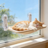 Hamac pliable pour chat à fixer sur fenêtre avec ventouses, lit pour chat lavable, perchoir pour bronzer, transat pour animaux de compagnie à fixer sur fenêtre pour toutes les saisons