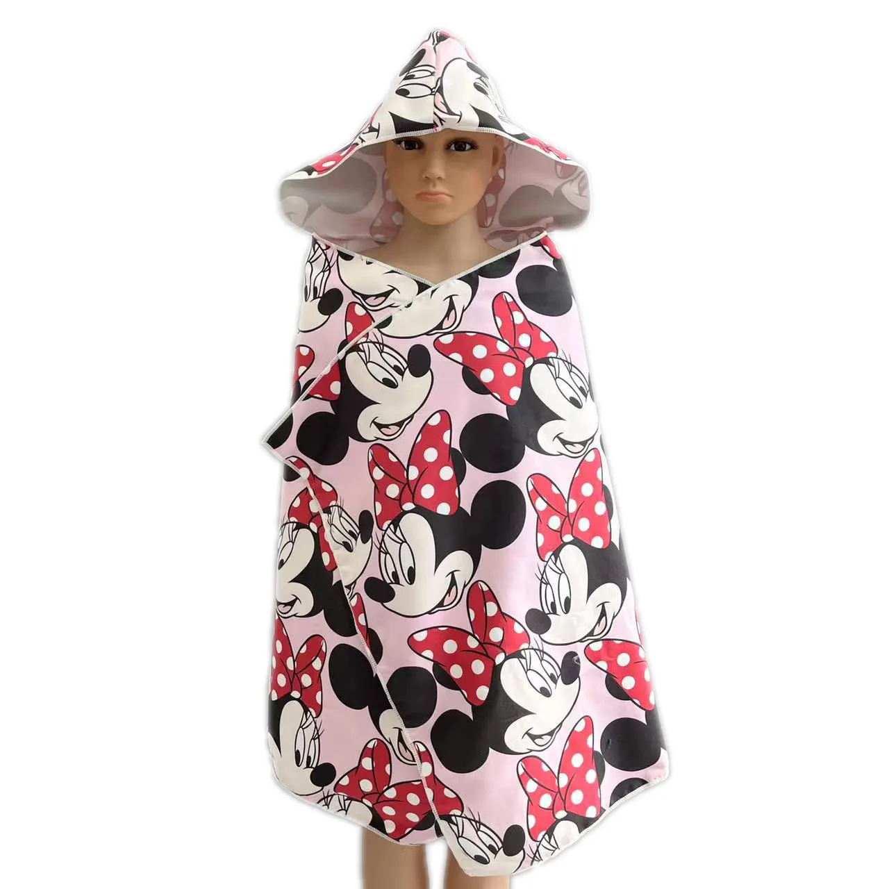 Mikrofaser cartoon druck OEM erwachsene kinder kapuze strand wechselmantel surf poncho handtuch