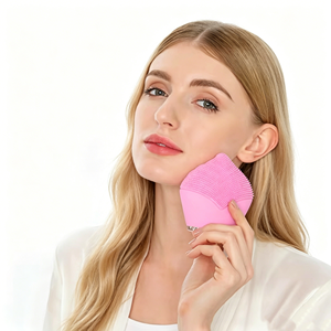 Brosse nettoyante faciale vibrante en silicone souple <span class=keywords><strong>double</strong></span> face avec fonction d'élimination des points noirs et de <span class=keywords><strong>nettoyage</strong></span> des pores, étanche - Product Image 1