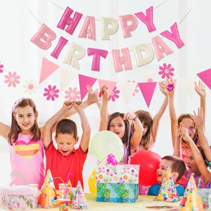 Guirnalda de Flores y Banderines de Feliz Cumpleaños DAMAI, Juego de Banderines de Fieltro, Decoraciones de Feliz Cumpleaños, Artículos Coloridos para Fiestas de Cumpleaños - Product Image 6