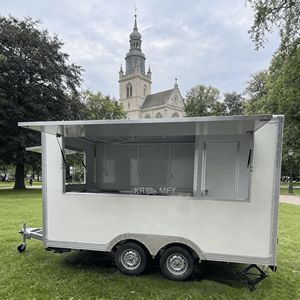 Remorque de camion-restaurant mobile avec stations de bonbons et de chips entièrement équipée, chariot remorquable pour la vente de nourriture de rue en extérieur - Product Image 2