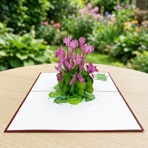 Tarjeta Pop-up 3D de Ciclamen, Diseño Encantador, Papel Cortado con Láser, Artesanía Hecha a Mano en Hanói, Vietnam, Regalo para San Valentín o Acción de Gracias - Product Image 4