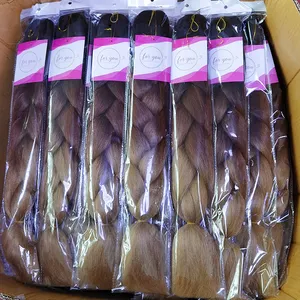 Jumbo Braid Extensions 100g Synthetic Braiding Hair 24 Inch Long Twist Box Braids Single Ombre 120 Colors Wholesale