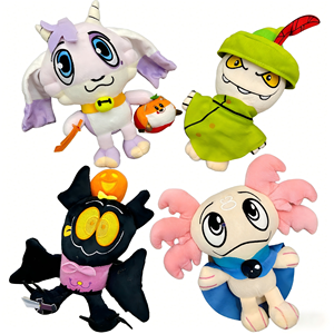 Nouvelles peluches Billie Bust up : Axolotl rose, Chèvre violette, Hibou noir. Poupées en peluche et coussins décoratifs de dessin animé. Vente en gros usine, personnalisable. - Product Image 1