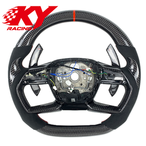 Volante Deportivo Personalizado de Fibra de Carbono Genuina con Levas de Cambio para Audi A8 A8L B9 A6 A7 A8 Q5 Q7 Q8 RS4 RS6 - Product Image 1