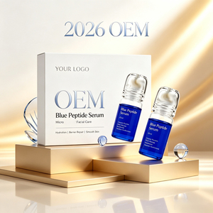 Sérum facial premium à l'acide hyaluronique et aux peptides bleus, traitement micro-renouvelant pour la peau, revitalise la peau fatiguée et vieillissante du visage - Product Image 1