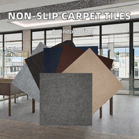 Dalles de moquette carrées contemporaines, 20 pièces, tapis antidérapants insonorisants 50x50cm pour maisons, entreprises et locations (foncé)