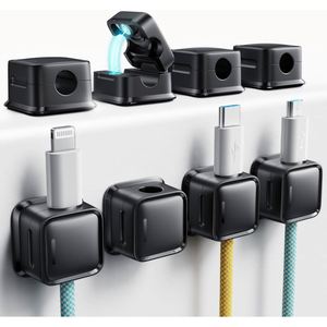 Organizador de Cables Ajustable para Montar en la Pared con Clips Magnéticos Adhesivos Fuertes para la Gestión de Cables en el Baño - Product Image 1
