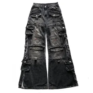 DIZNEU kundenspezifische Kleidung hochwertige Herren Jeans Overall chinesisch Großhandel Streetwear Sechs-Taschen-Jeans