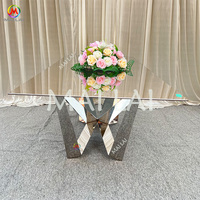 Table rectangulaire en acier inoxydable pour salle à manger, miroir argenté, Table de mariage pour événements, Banquet, meubles de luxe