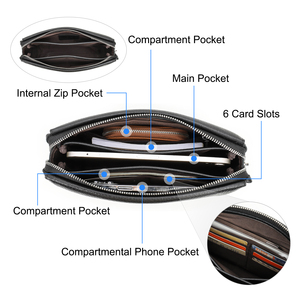 Contact's Anti-Theft <strong>Clutch</strong> <strong>Bag</strong> <strong>Mens</strong> Genuine Leather Business Coded Lock <strong>Bag</strong> Leather <strong>Clutch</strong> Purse <strong>Bag</strong> for <strong>Men</strong> - Product Image 5