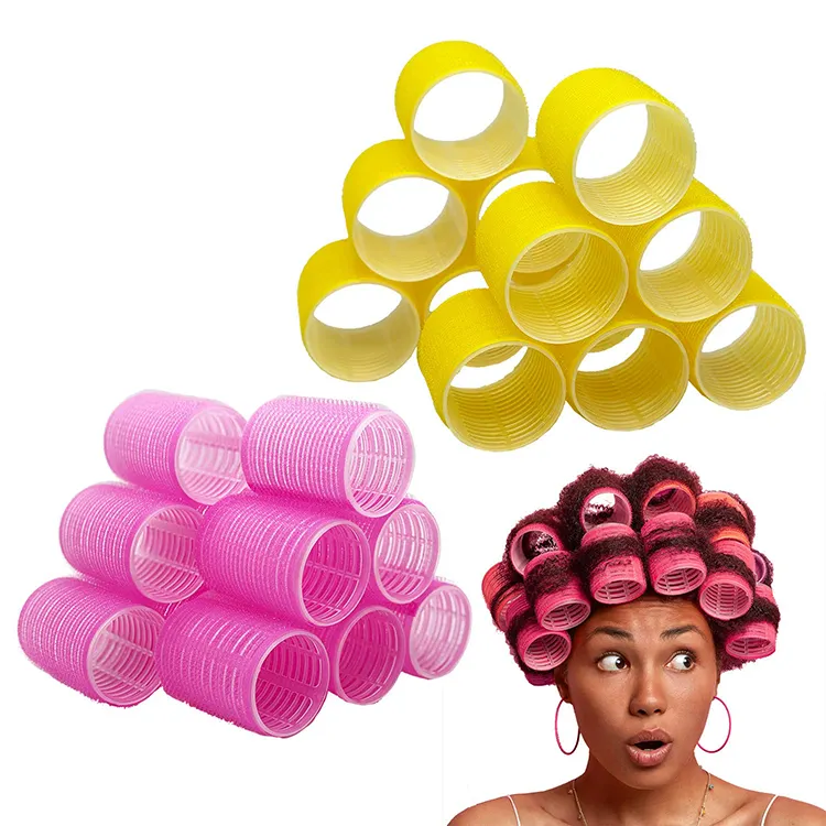 Bigoudis de salon de coiffure, bigoudis en plastique pour boucles en nylon